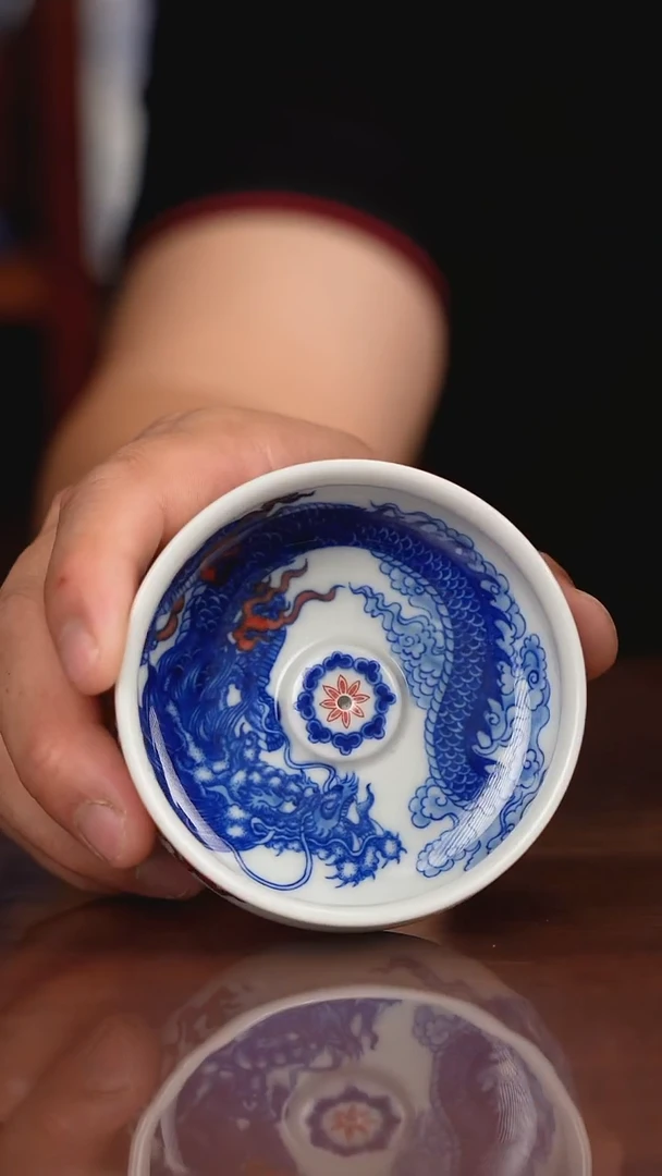 自成堂柴窑青花釉里红