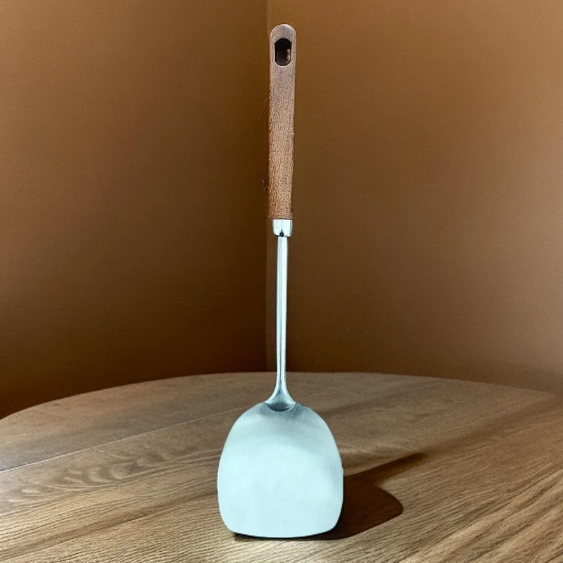 不锈钢锅铲迷你炒菜铲乌檀木手柄铲子