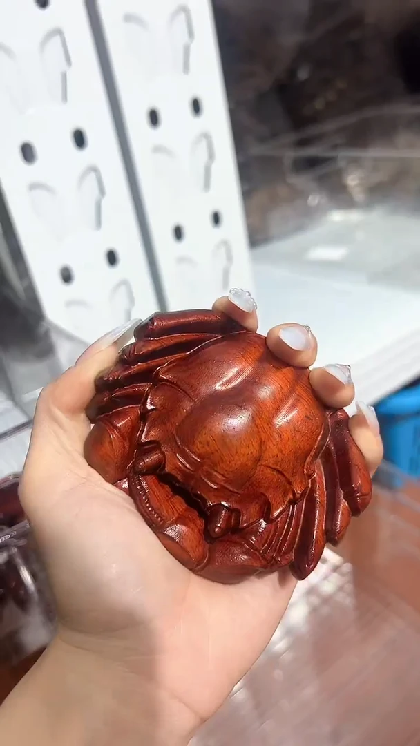 【闪购商品】非洲紫檀（红花梨）紫檀木八方来财大螃蟹29.99