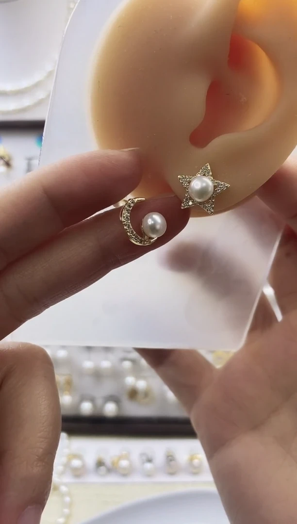 合金耳饰淡水珍珠67