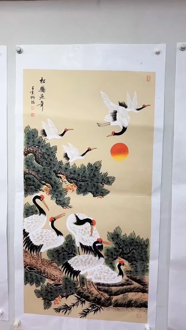 国画松鹤延年/4尺托底/雷畅胜