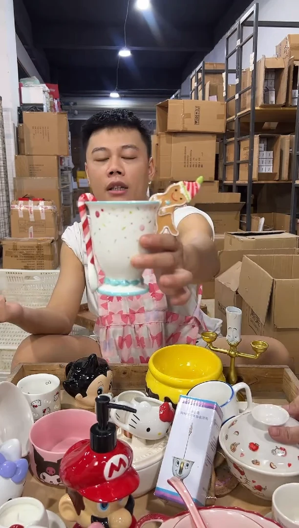瓷片姜饼人一杯一勺