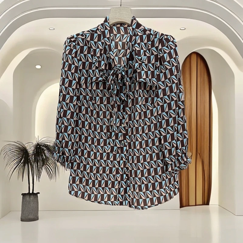 JIRUIMAN/吉瑞曼时尚气质花色高端百搭显瘦衬衫S557