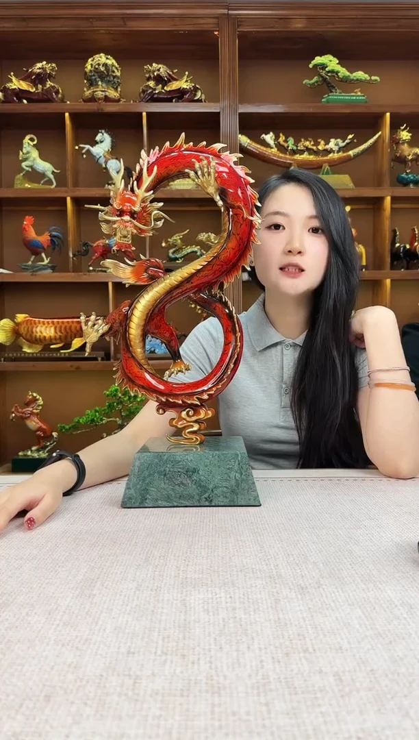 黄铜聂*八方来财八字龙高度52CM