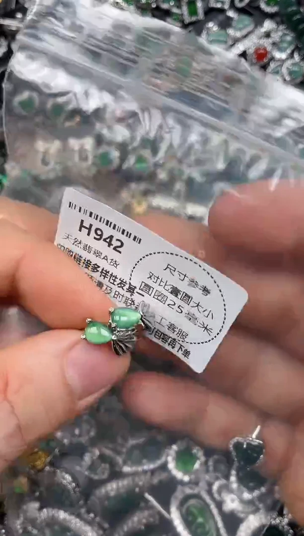 颈饰未镶嵌翡翠H942耳扣