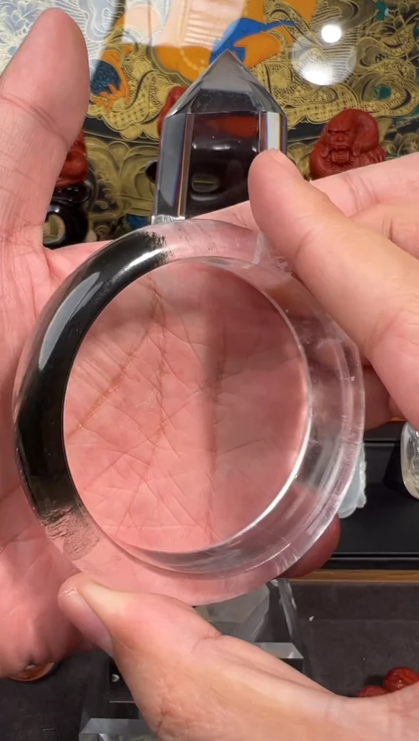 未镶嵌手镯水晶绿幽灵手镯圈口60.1