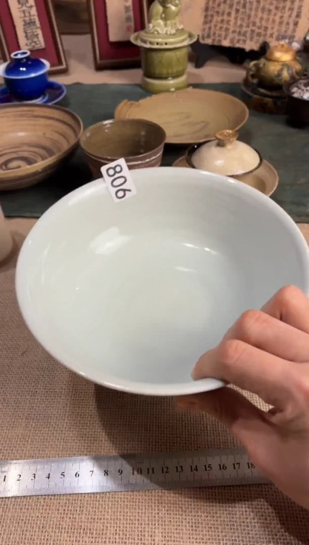 瓷片s*v806手绘白色汤面碗1个