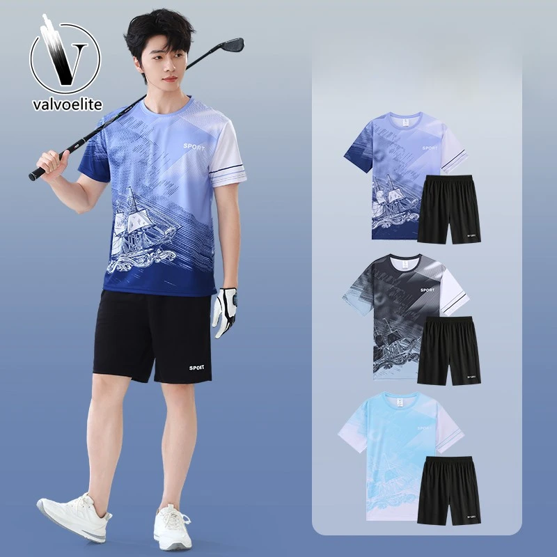 VALVOELITE健身服套装男夏季款短袖宽松篮球训女款春季健身跑步服