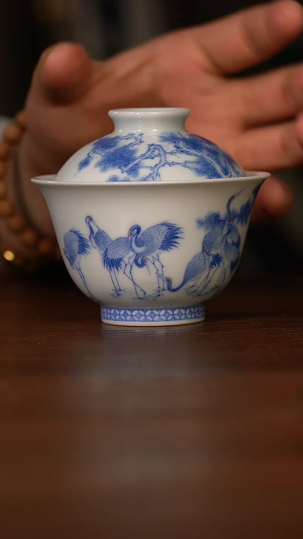 【闪购商品】杯九本造物松龄鹤寿两才盖碗