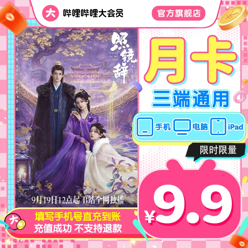 【照辞镜】bilibili大会员月卡哔哩哔哩大会员直充不可电视端