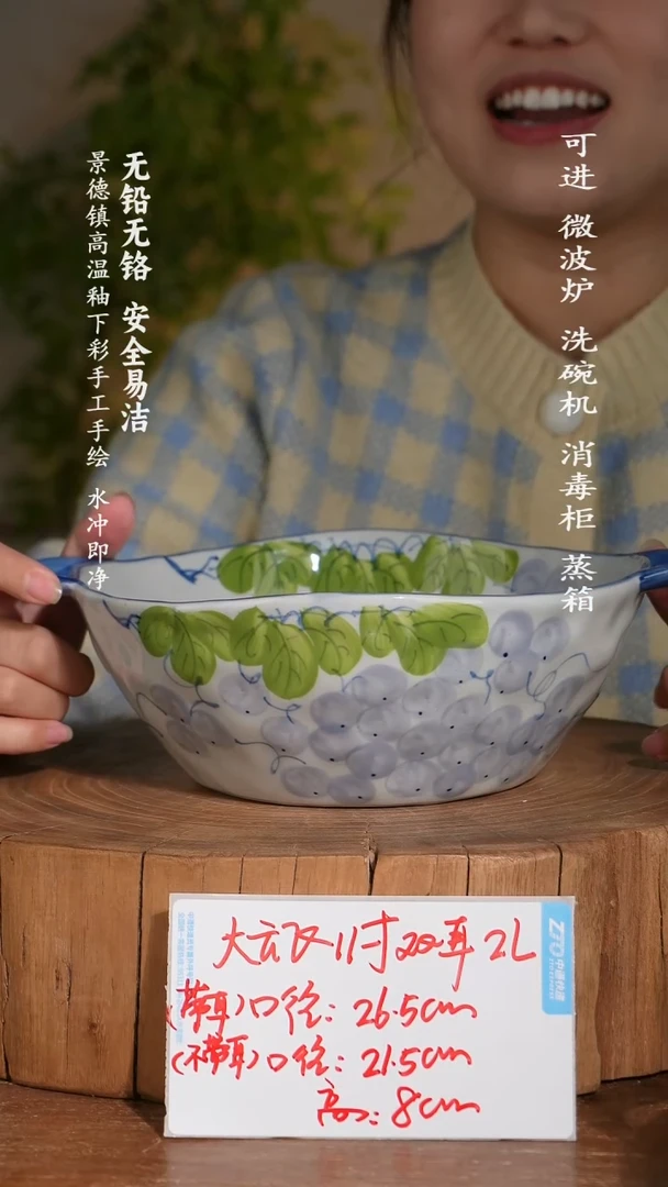 碗陶瓷景德镇高温瓷釉下彩手绘陶瓷