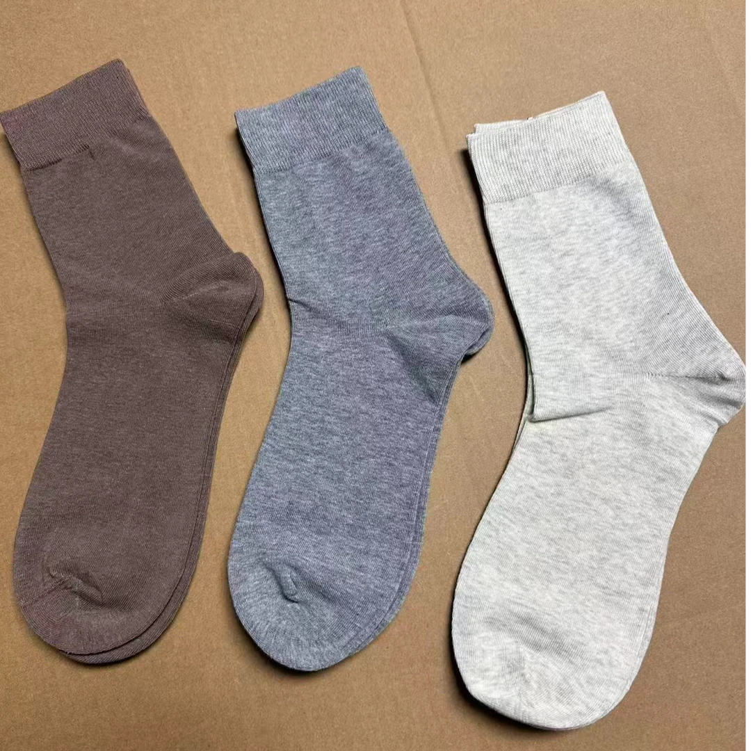 【温漫良品】定制天竺棉袜子男 中筒袜 秋冬纯色简约  舒服  松紧袜