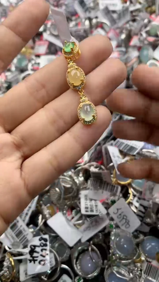 银S925镶嵌戒指翡翠14-14    4