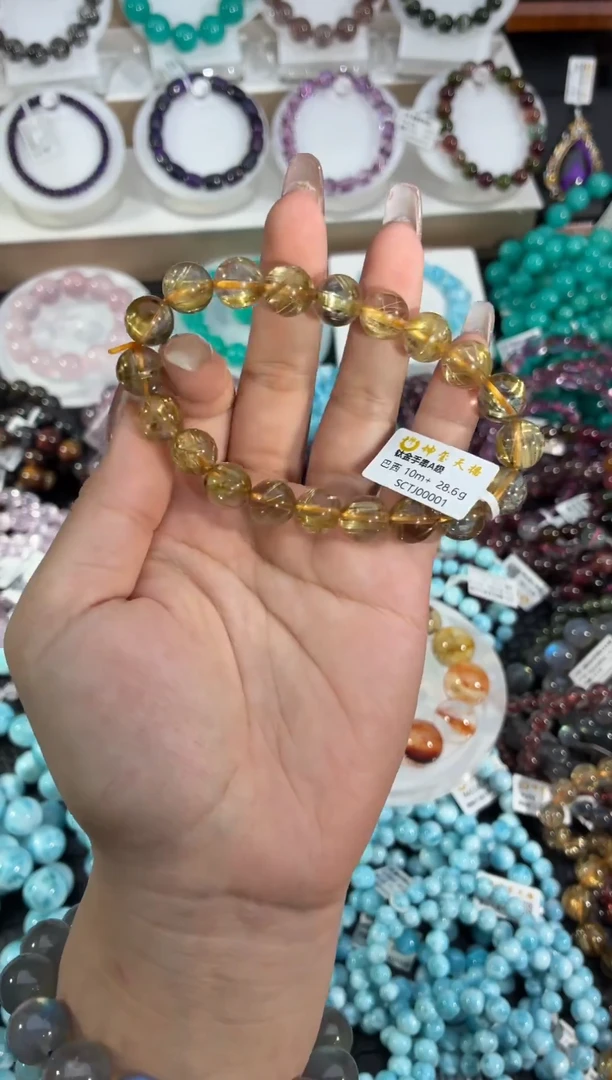 未镶嵌手串发晶钛金手串10m+