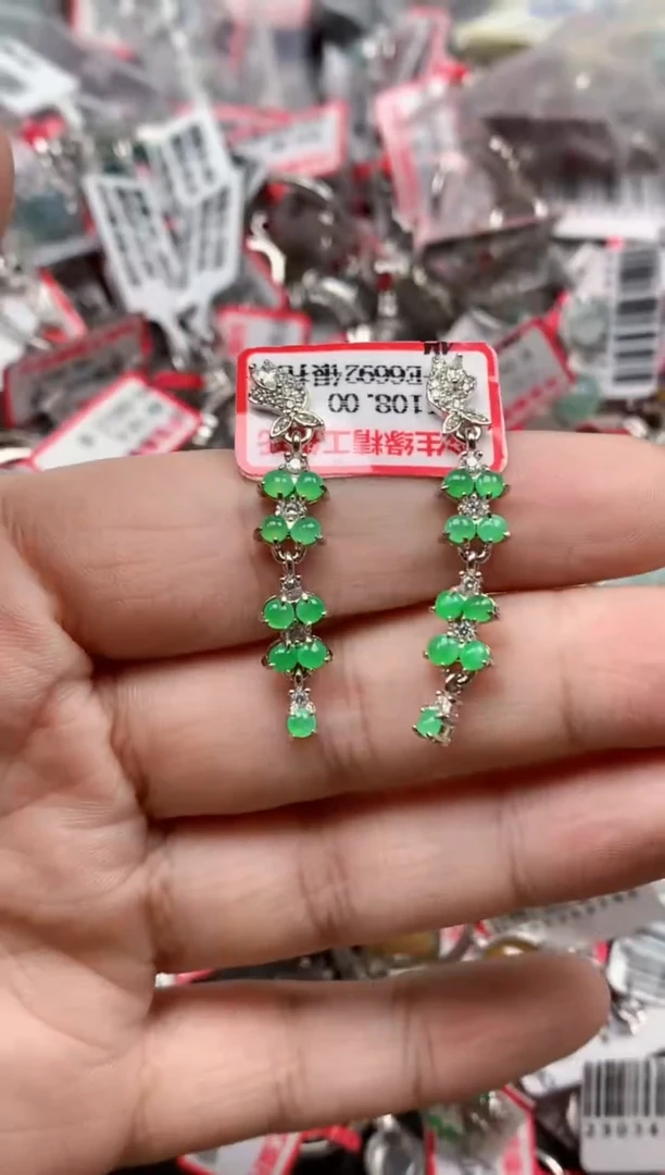 银S925镶嵌戒指翡翠天然A货缅甸翡翠