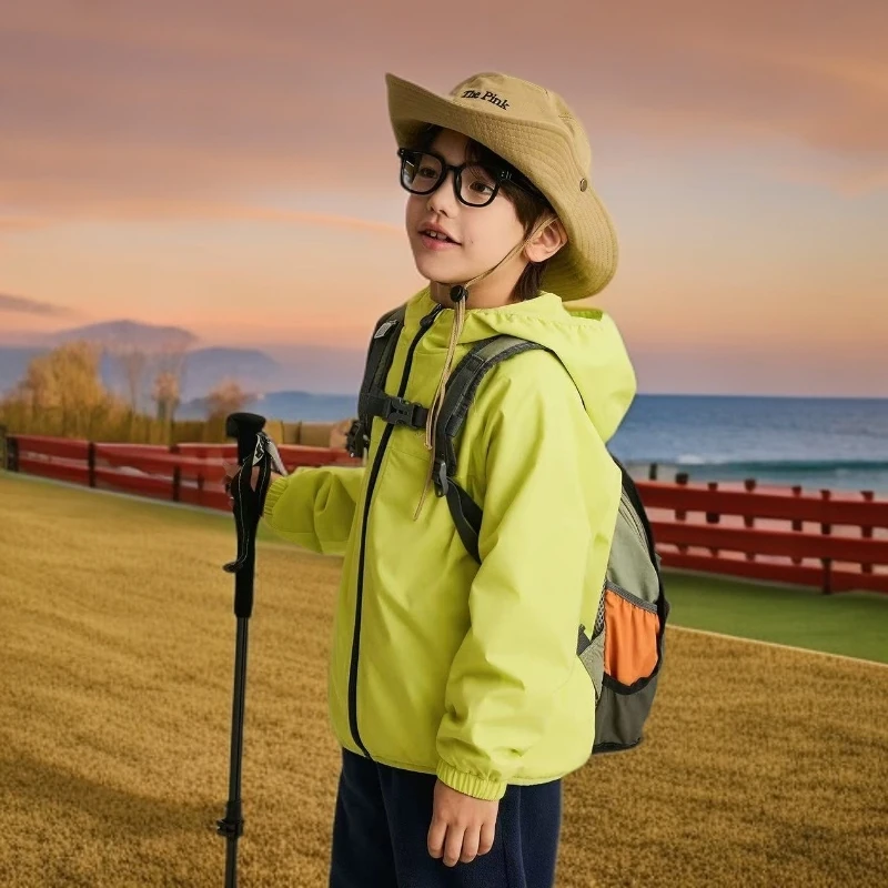 【2025秋季新款】中大童小软壳户外冲锋衣洋气普通外套女童男童童装