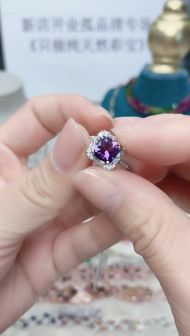 银S925镶嵌戒指水晶464ZB1202产品一个（多样性）