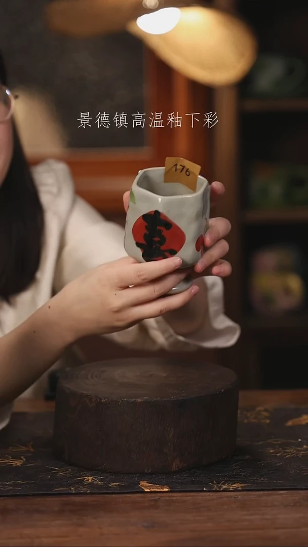 陶瓷景德镇高温釉下手绘陶瓷@L176@