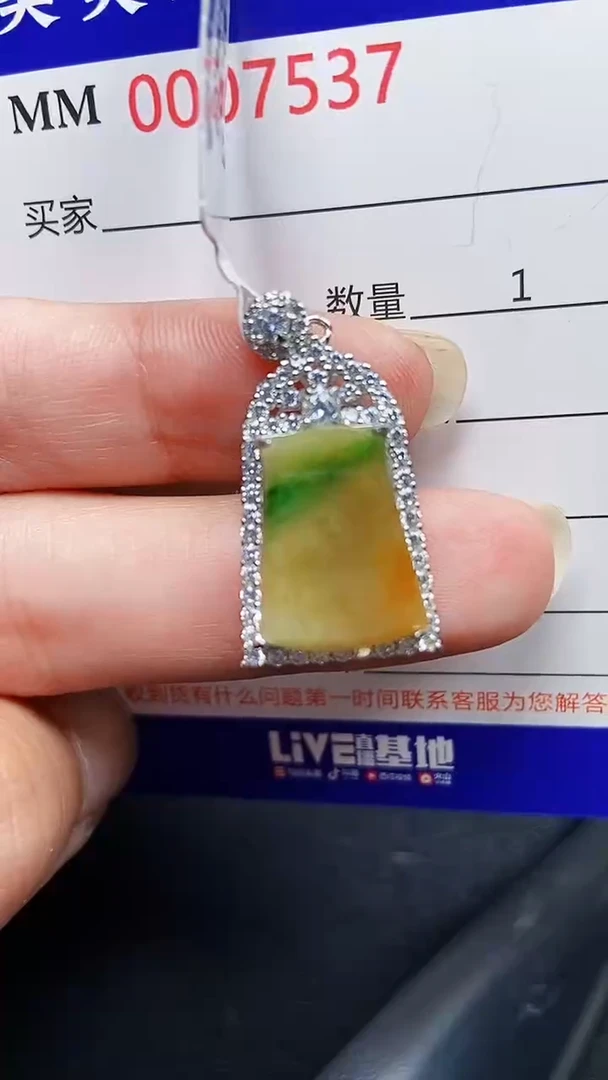 颈饰银S925镶嵌翡翠7537
