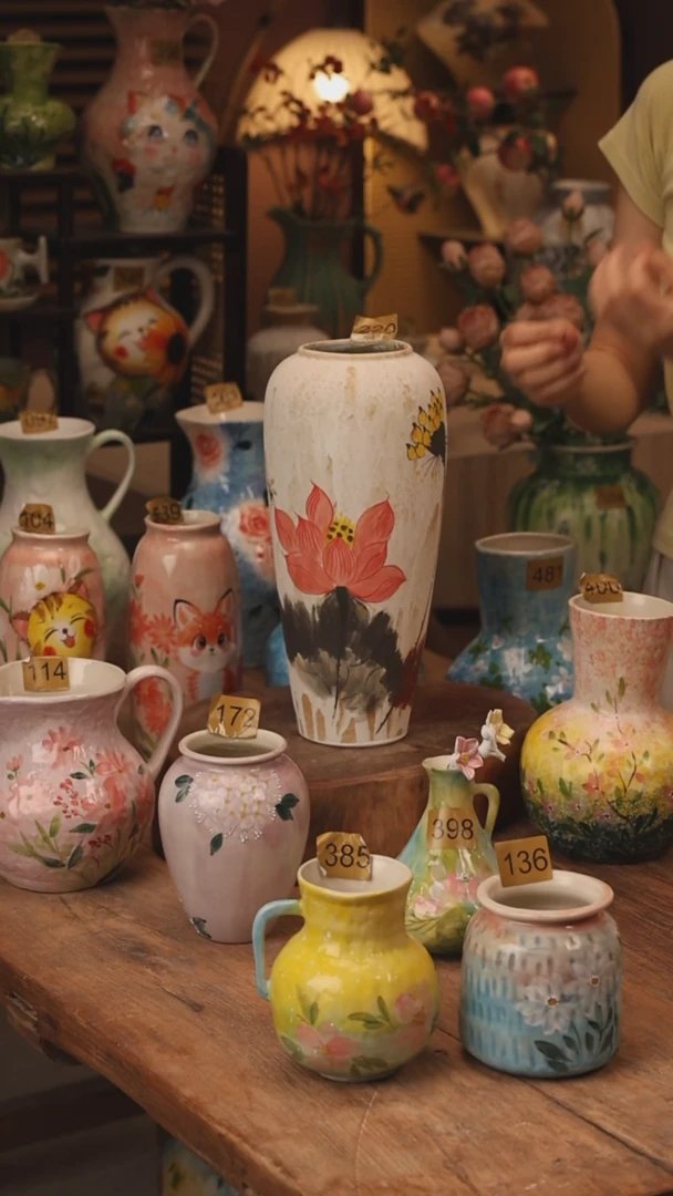 陶瓷景德镇设计师手作花器摆件侘寂风220