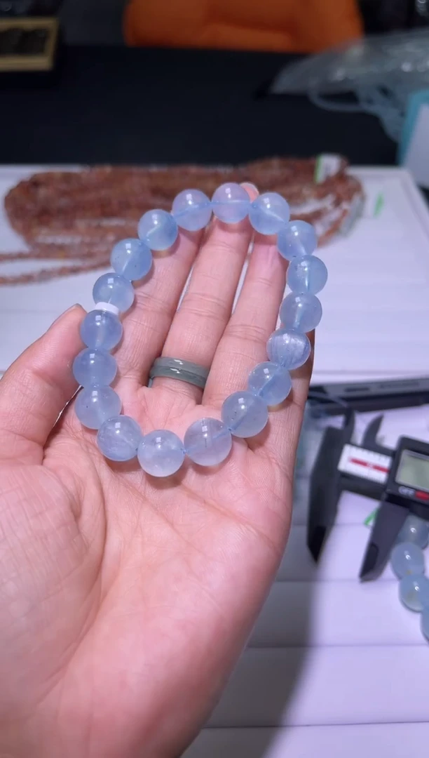 1海蓝宝石（处理）J217-11mm海蓝宝单圈-多样性发其一