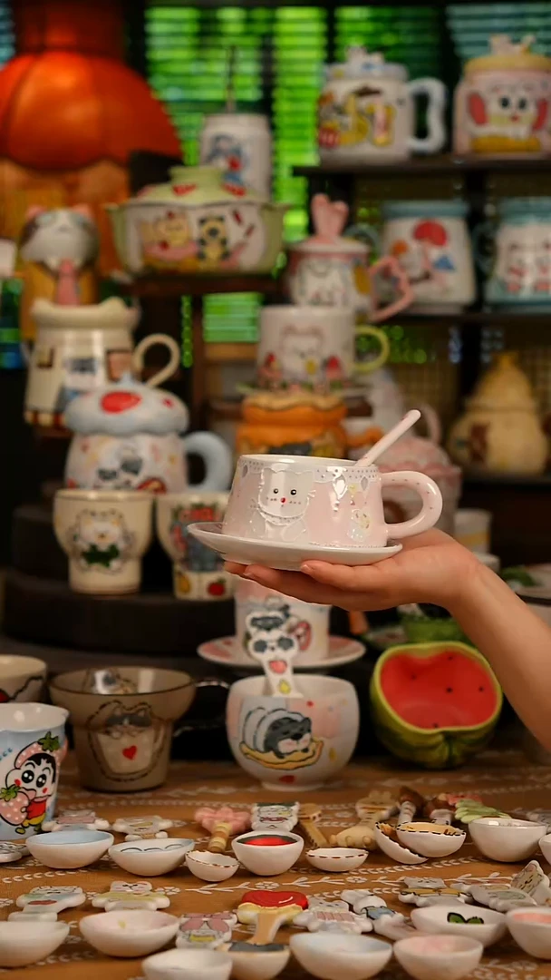 陶瓷无盖款 景德镇高温釉下彩纯手绘创意瓷