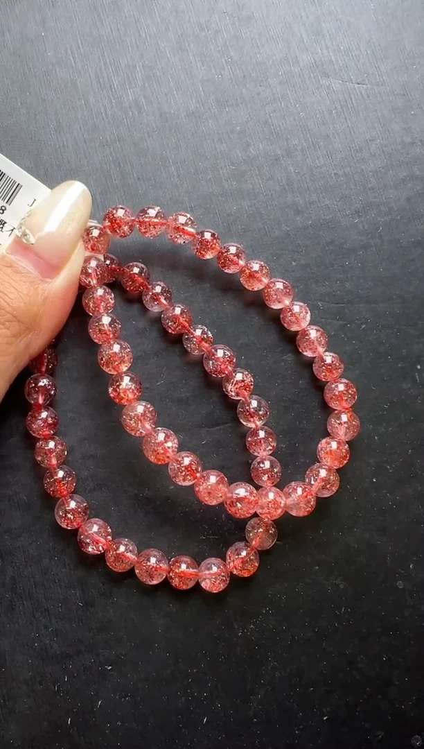 未镶嵌手串水晶金草莓手串6mm+ JP53888