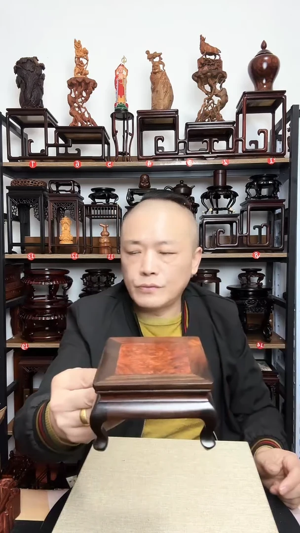 紫砂底座木10.5正方6.5高