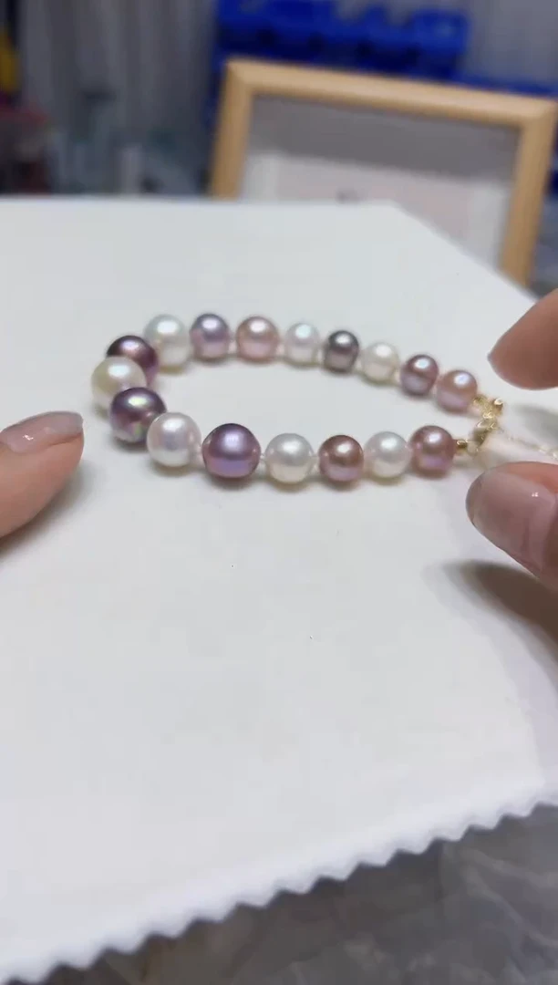 银S925镶嵌手链淡水珍珠44