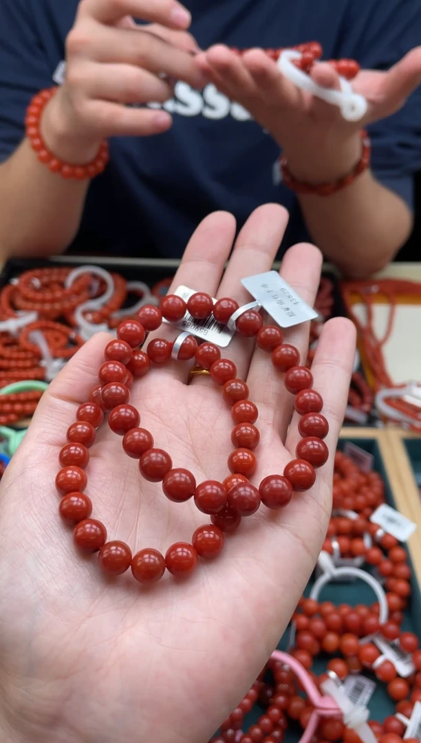 未镶嵌手串南红玛瑙保山原矿锦红多样性发一