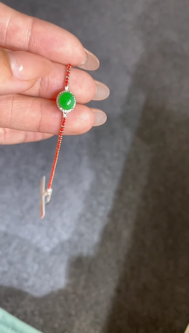 18K金镶嵌手链翡翠伽***️手链