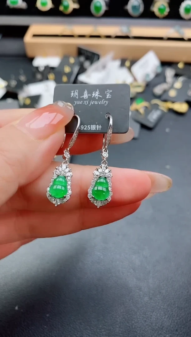 银S925镶嵌戒指翡翠1