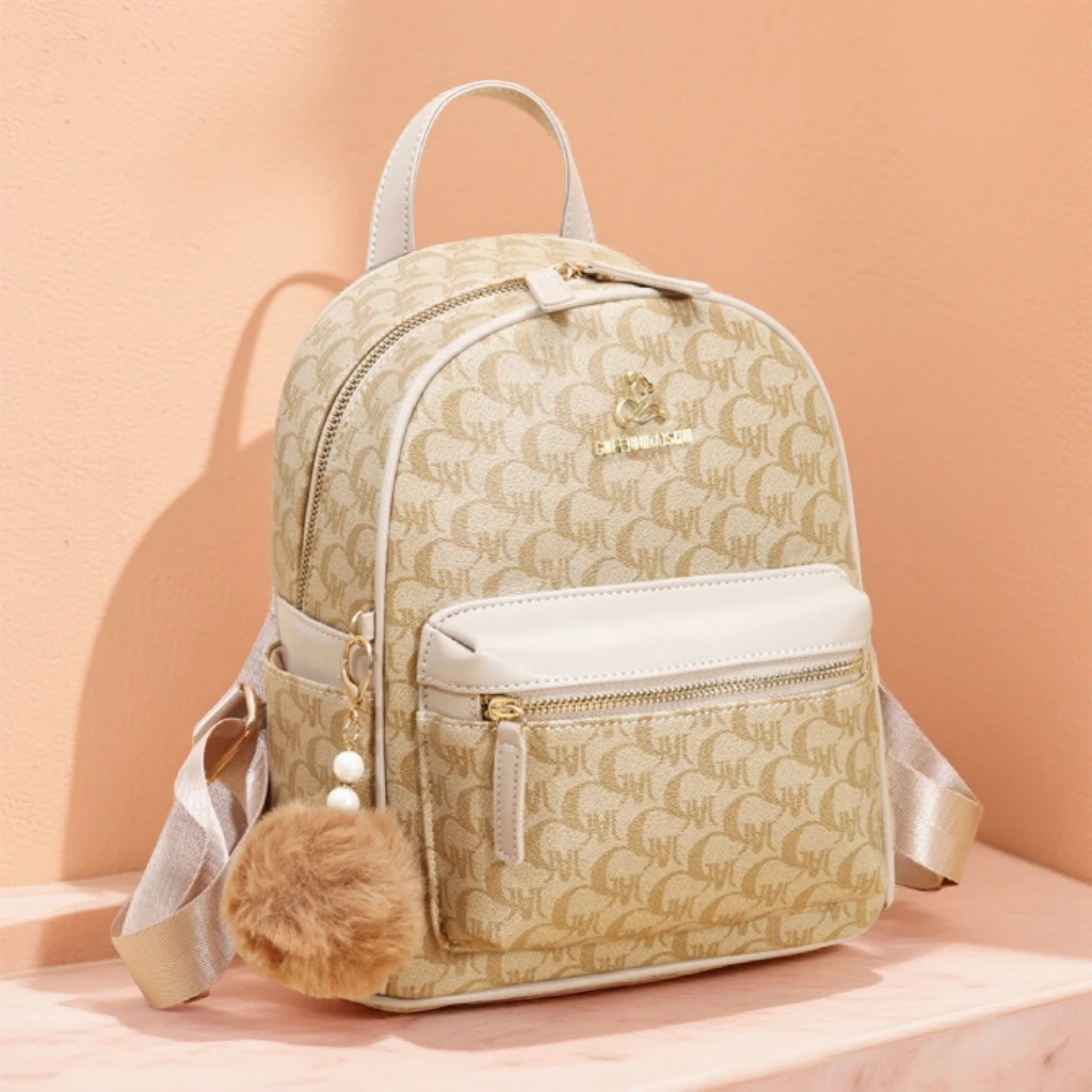 高级感女士轻便双肩包2025新款书包大容量休闲旅游背包时尚旅行包