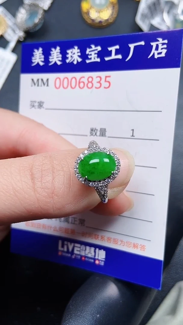 颈饰银S925镶嵌翡翠6835