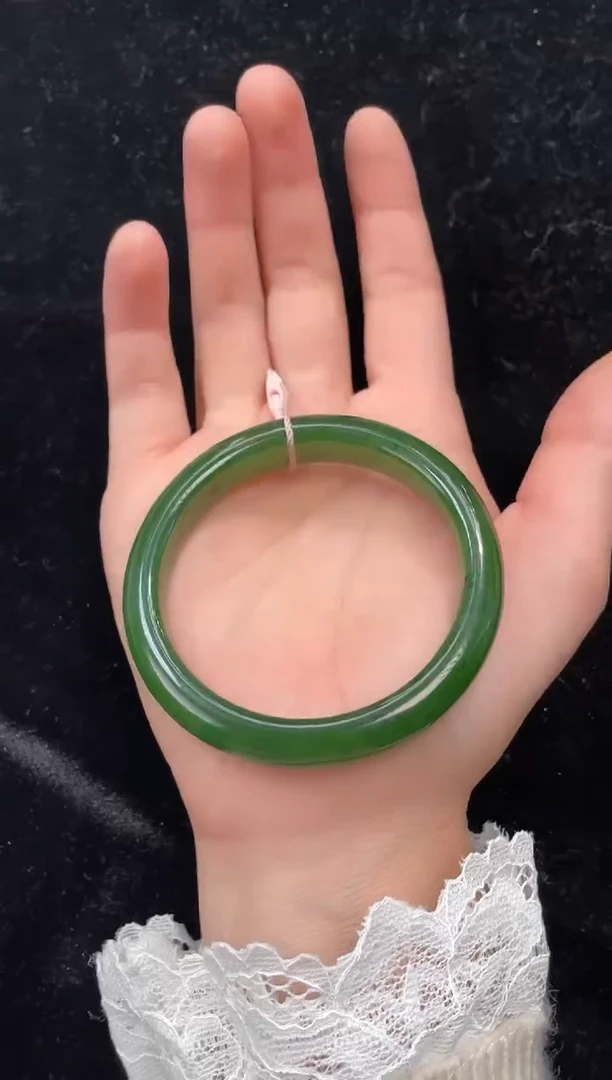 未镶嵌手镯和田玉和田玉俄料碧玉56-57圈口上等和田玉手镯女