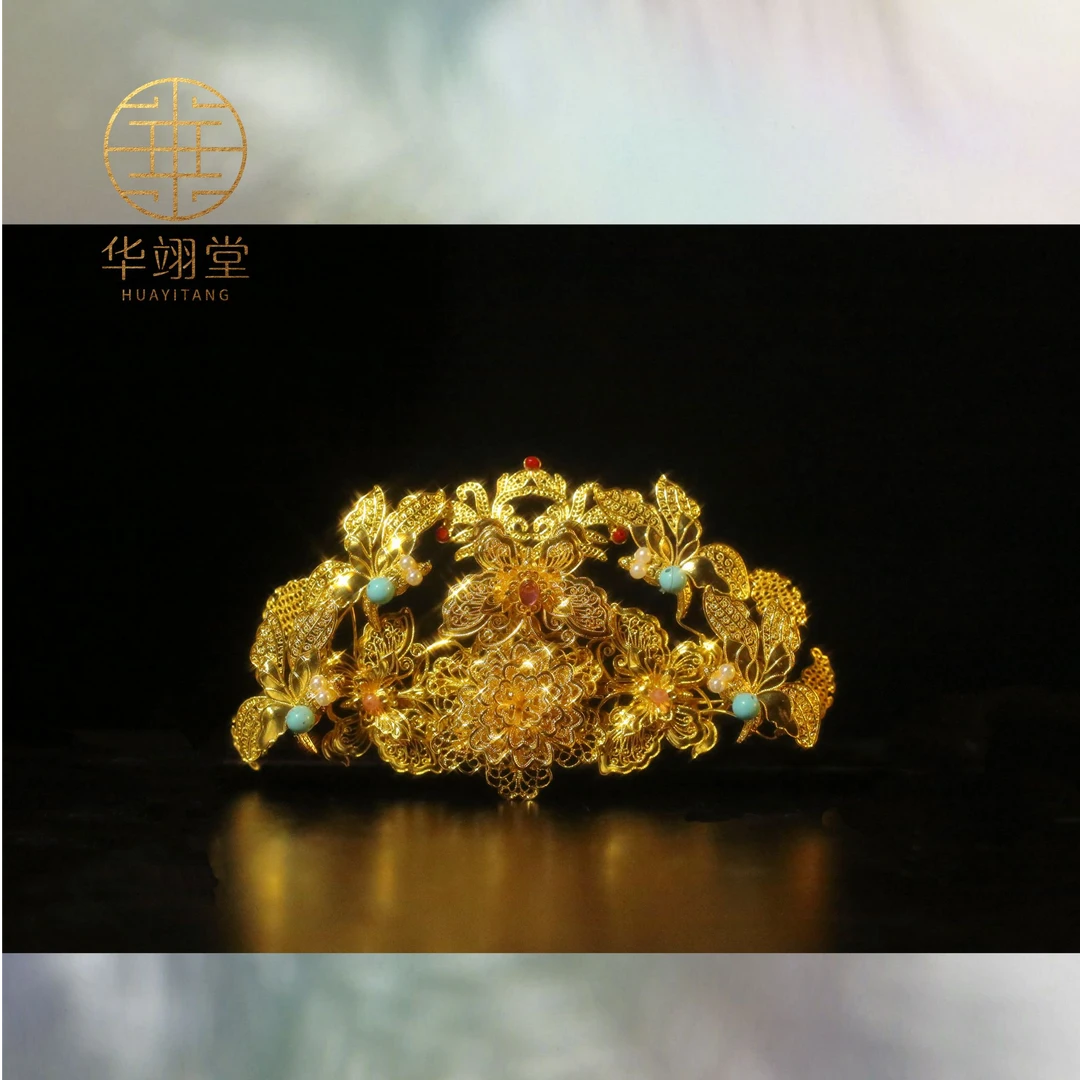 铜合金婚庆饰品 华翊堂原创设计铜镀金双十二福利冠