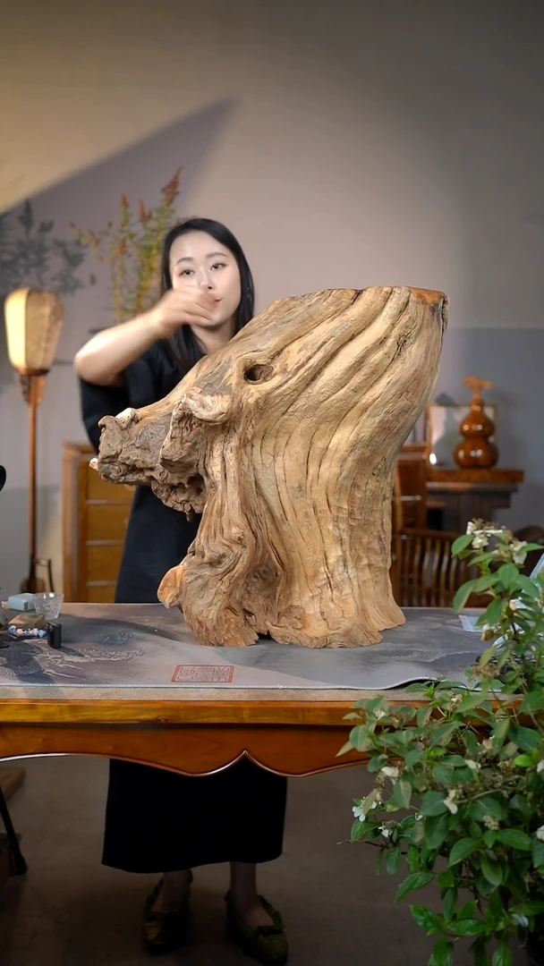 柏木（崖柏）淳化黑油雷击造型茶几