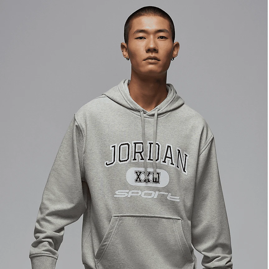 Nike/耐克官方正品 Air Jordan男女款浅灰连帽运动卫衣FV8627-050