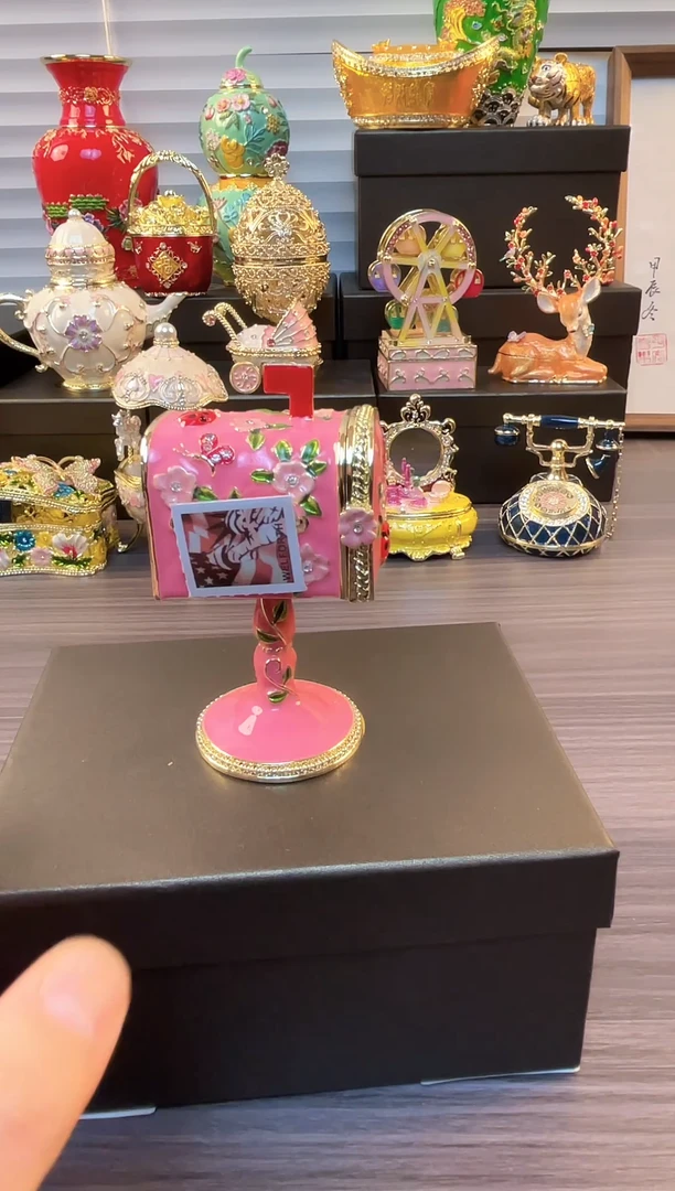 摆件七宝烧珐琅彩首饰盒  邮箱