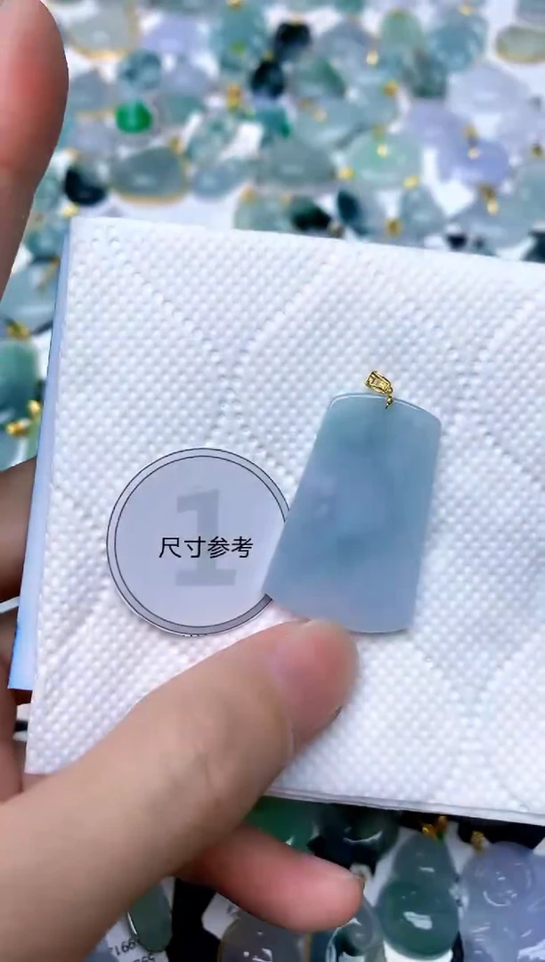 颈饰18K金镶嵌翡翠天然A货翡翠