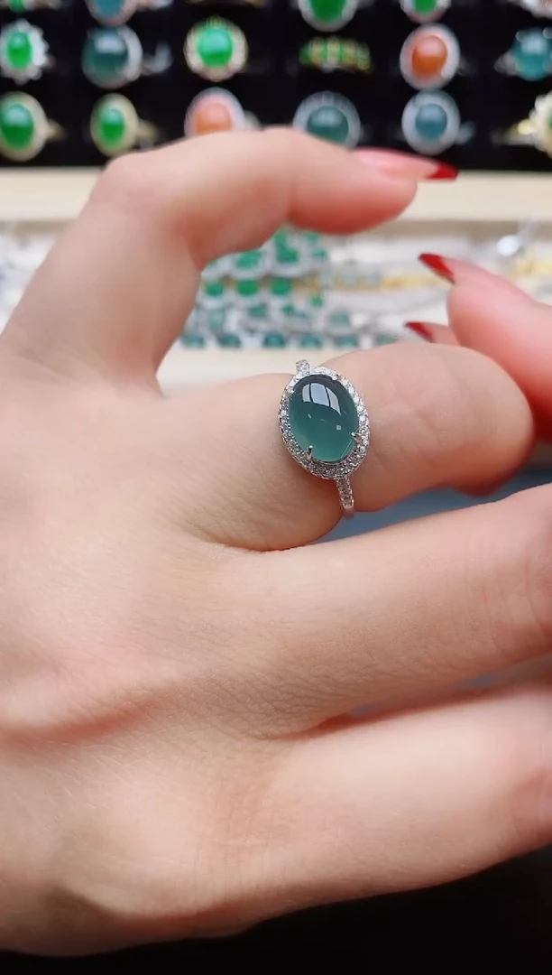 【闪购商品】翡翠戒指银S925镶嵌2132