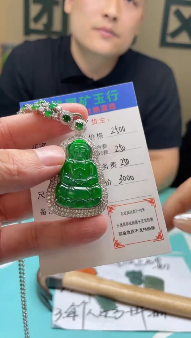颈饰银S925镶嵌翡翠Y**洋-净货