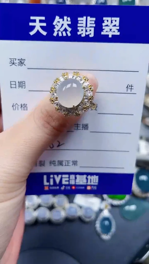 银S925镶嵌翡翠耳饰582