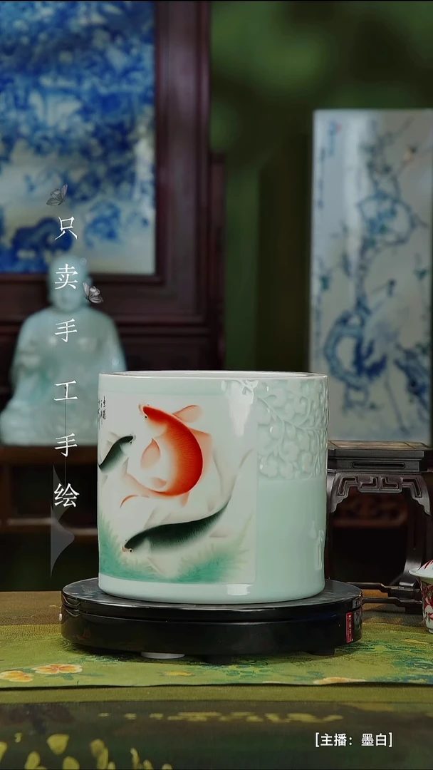 瓷片追**子景德镇手工手绘陶瓷