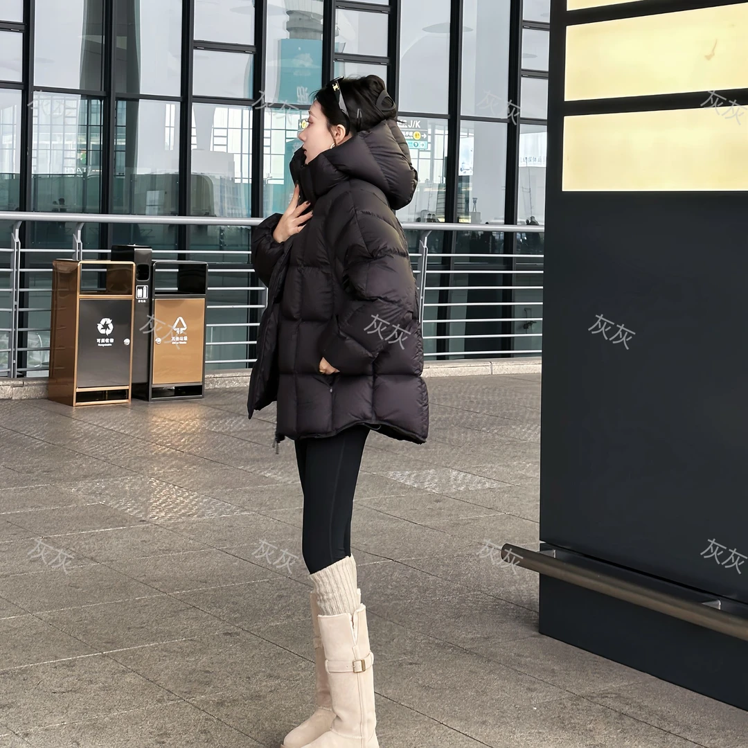 【灰灰专属】2024新款中长款连帽白鹅绒羽绒服百搭连帽时尚休闲6666