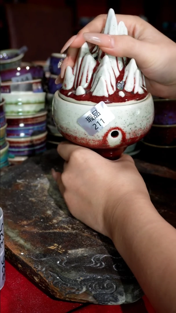 摆件精品窑变钧瓷茶器