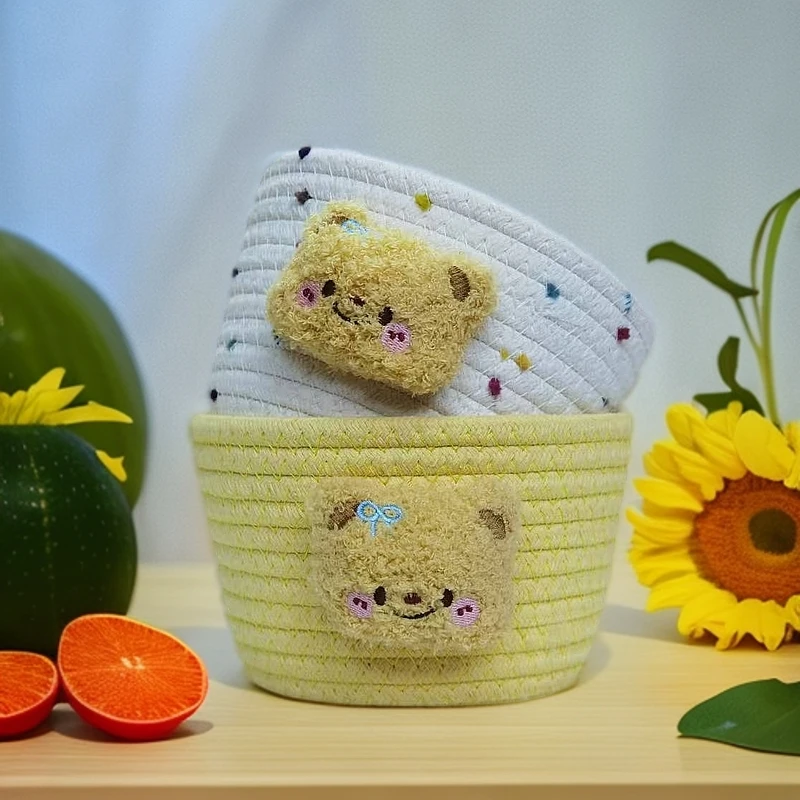 简约风收纳卡通办公室桌面收纳盒玄关遥控器钥匙整理盒收纳筐储物