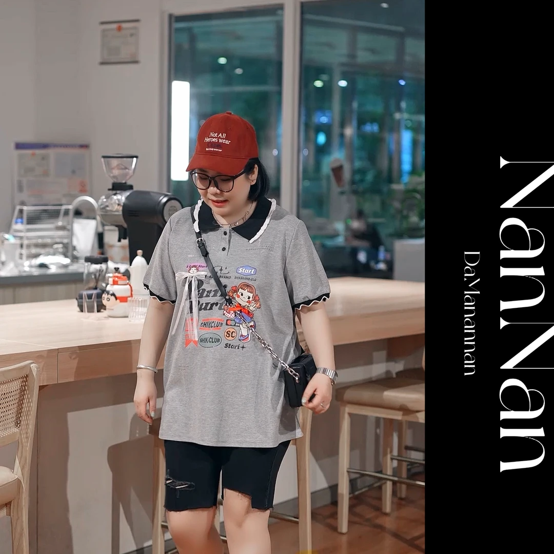 【楠楠推荐】夏季新款木耳边翻领半袖T恤C3145