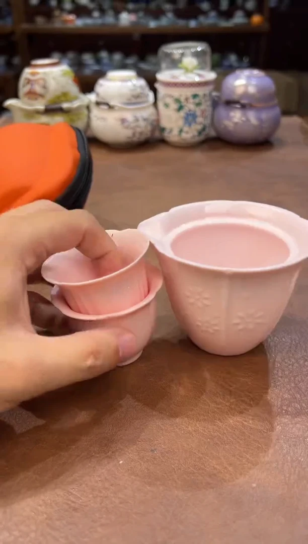 真的很便宜超好看会开片的旅行茶具