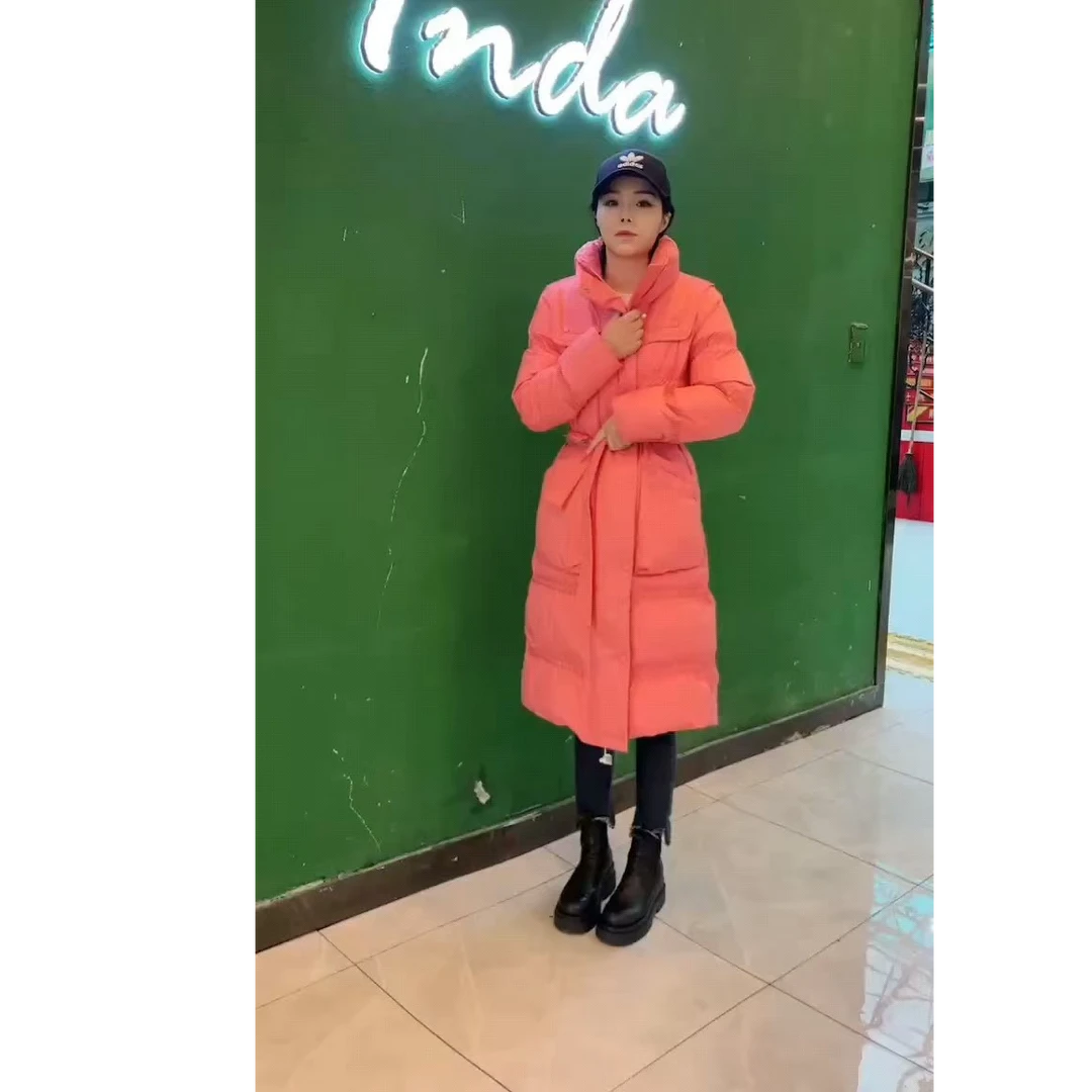 [线上线下服饰]特价新款时尚收腰保暖加厚90白鸭绒羽绒服